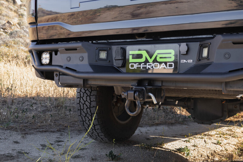 Ford F-150 Rear Bumper - DV8 Offroad - Tube design, Single exhaust models - Micro-texture black powder coat - `21-`26